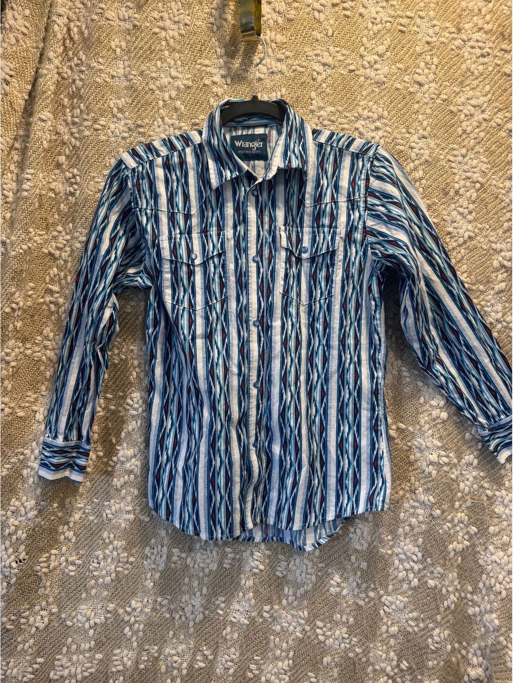Wrangler Boys' Western-Style Shirt Aztec Print Size M (8/10)